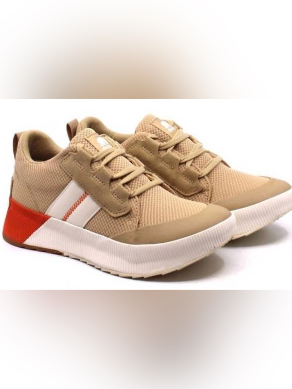 SOREL women’s out 'n about iii low sneaker shoe in ceramic/optimized orange